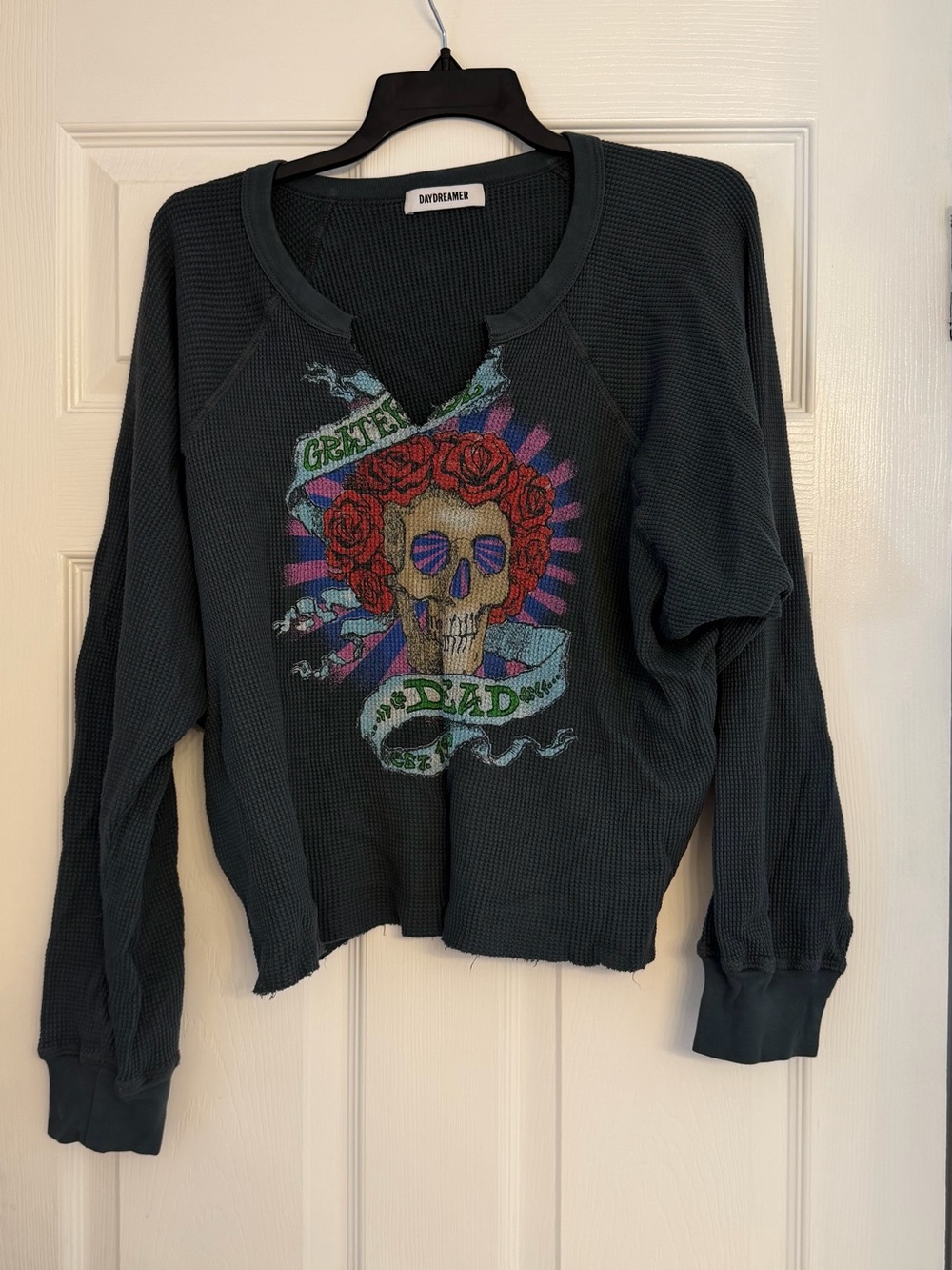 Daydreamer Black Grateful Dead Skull Waffle Thermal